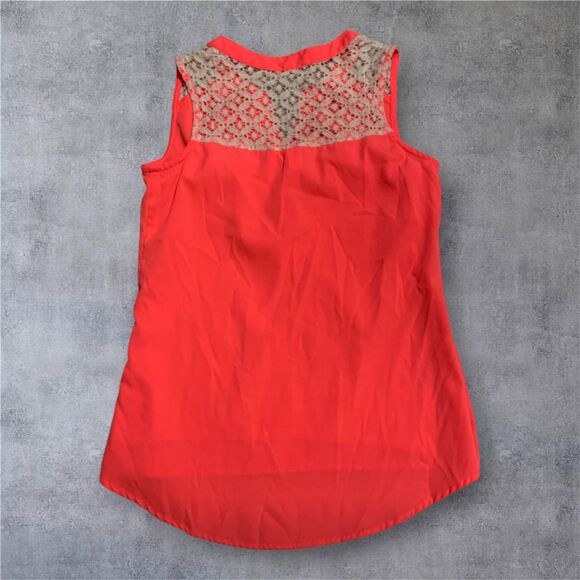 Coral Lace Trim Sleeveless Top – Size 8 - Japna Kids - Picture 2 of 4